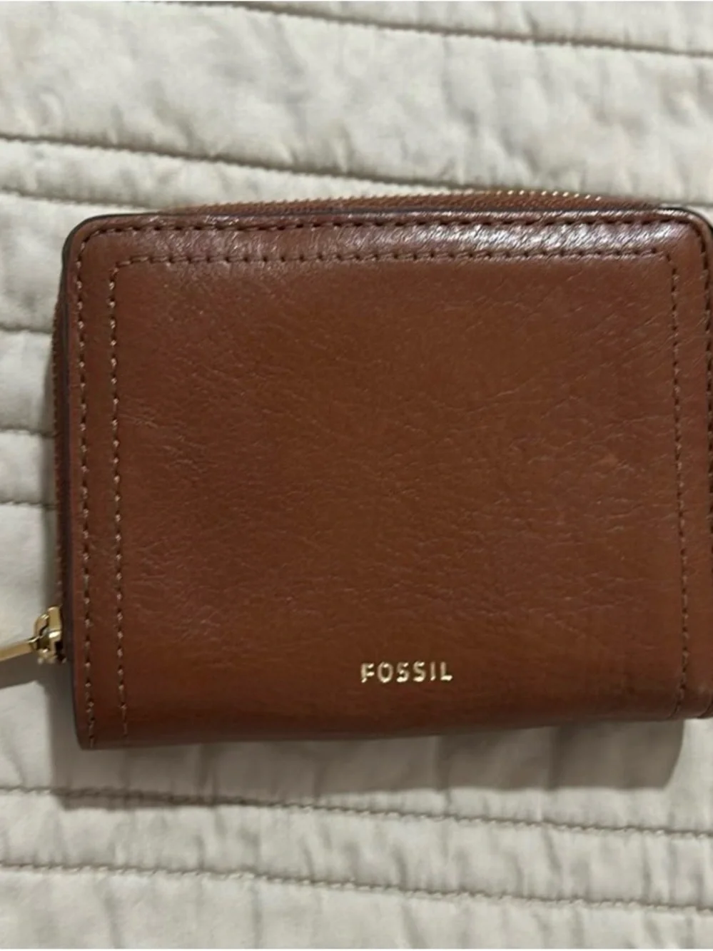 Fossil Tan Leather Crossbody with Matching Wallet Set